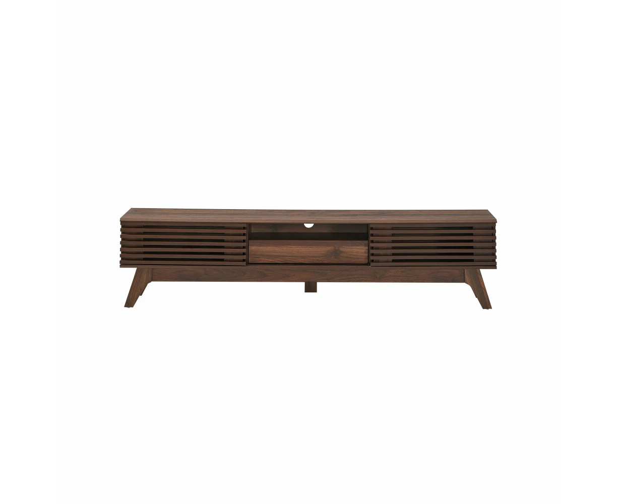 Design Square Camille Wooden Entertainment Unit TV Stand 180cm W/ 2-Doors 1-Drawer - Walnut