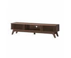 Design Square Camille Wooden Lowline Entertainment Unit TV Stand 180cm W/ 2-Doors - Walnut