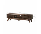 Design Square Camille Wooden Lowline Entertainment Unit TV Stand 150cm - Walnut