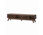 Design Square Camille Wooden Lowline Entertainment Unit TV Stand 180cm W/ 2-Doors - Walnut