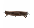 Design Square Camille Wooden Lowline Entertainment Unit TV Stand 180cm W/ 2-Doors - Walnut