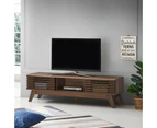 Design Square Camille Wooden Lowline Entertainment Unit TV Stand 150cm - Walnut