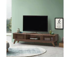 Design Square Camille Wooden Lowline Entertainment Unit TV Stand 180cm W/ 2-Doors - Walnut