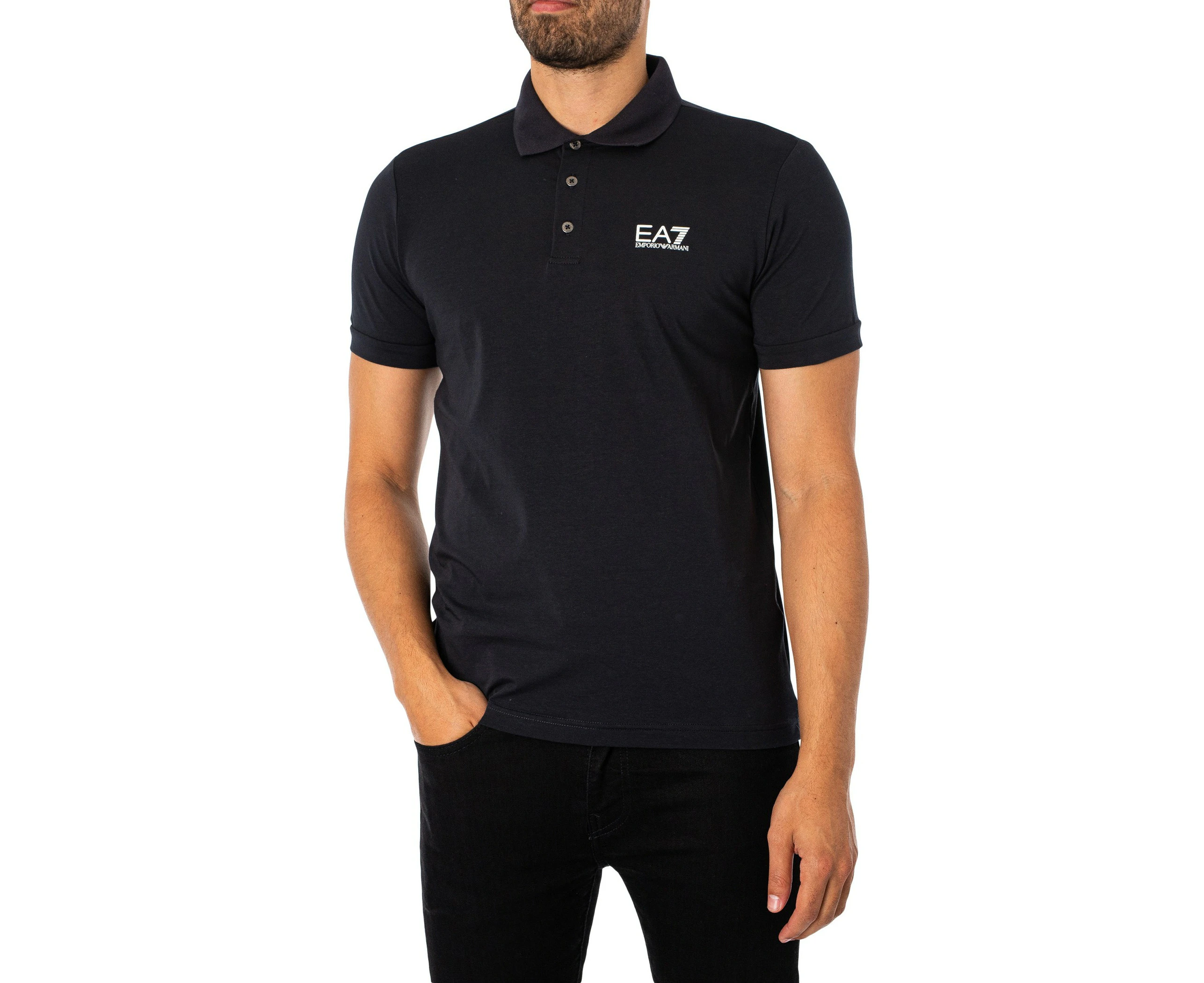 EA7 Men's Logo Polo Shirt - Blue