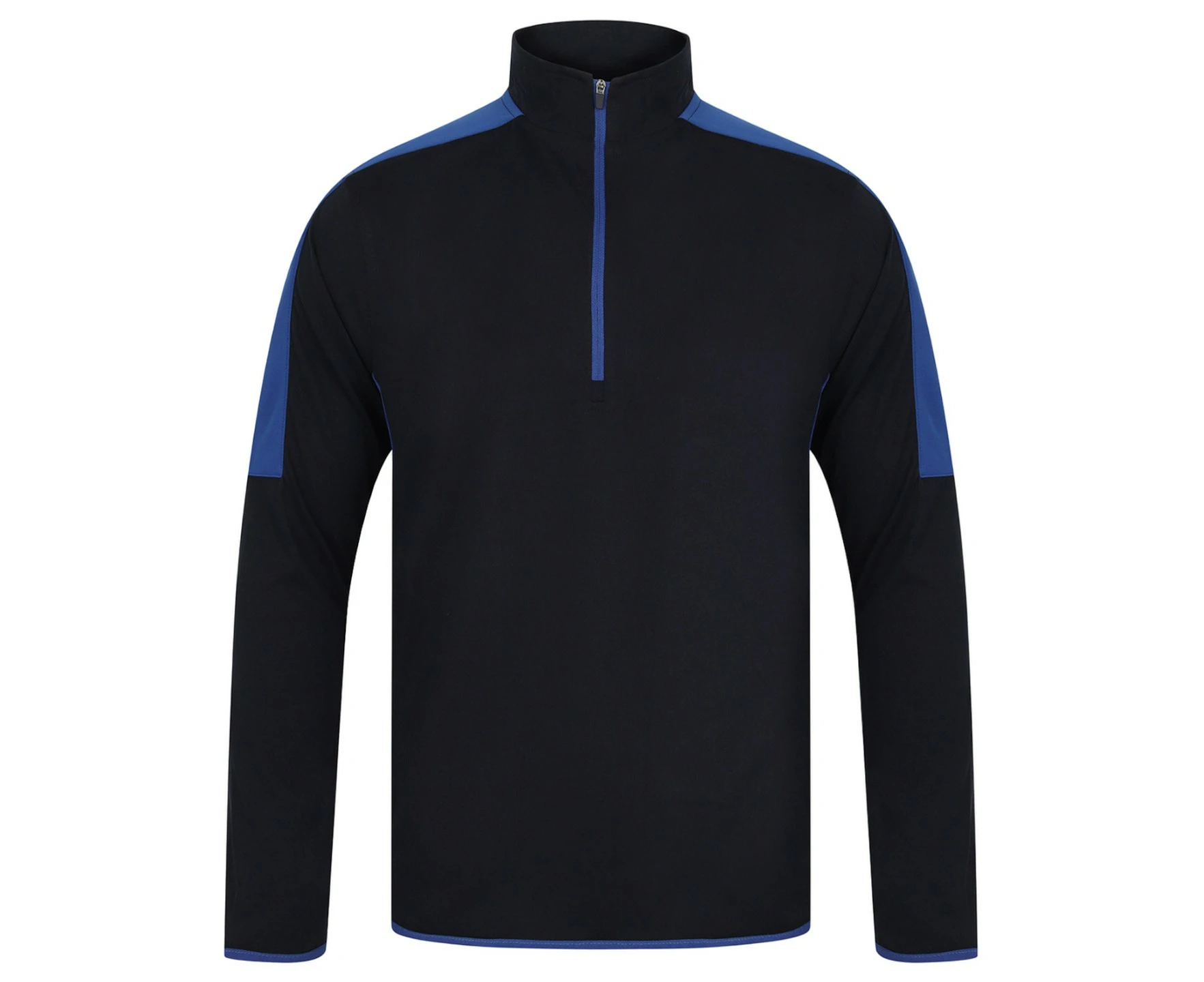 Finden & Hales Mens Contrast Panel Quarter Zip Midlayer (Navy/Royal Blue) - RW9578