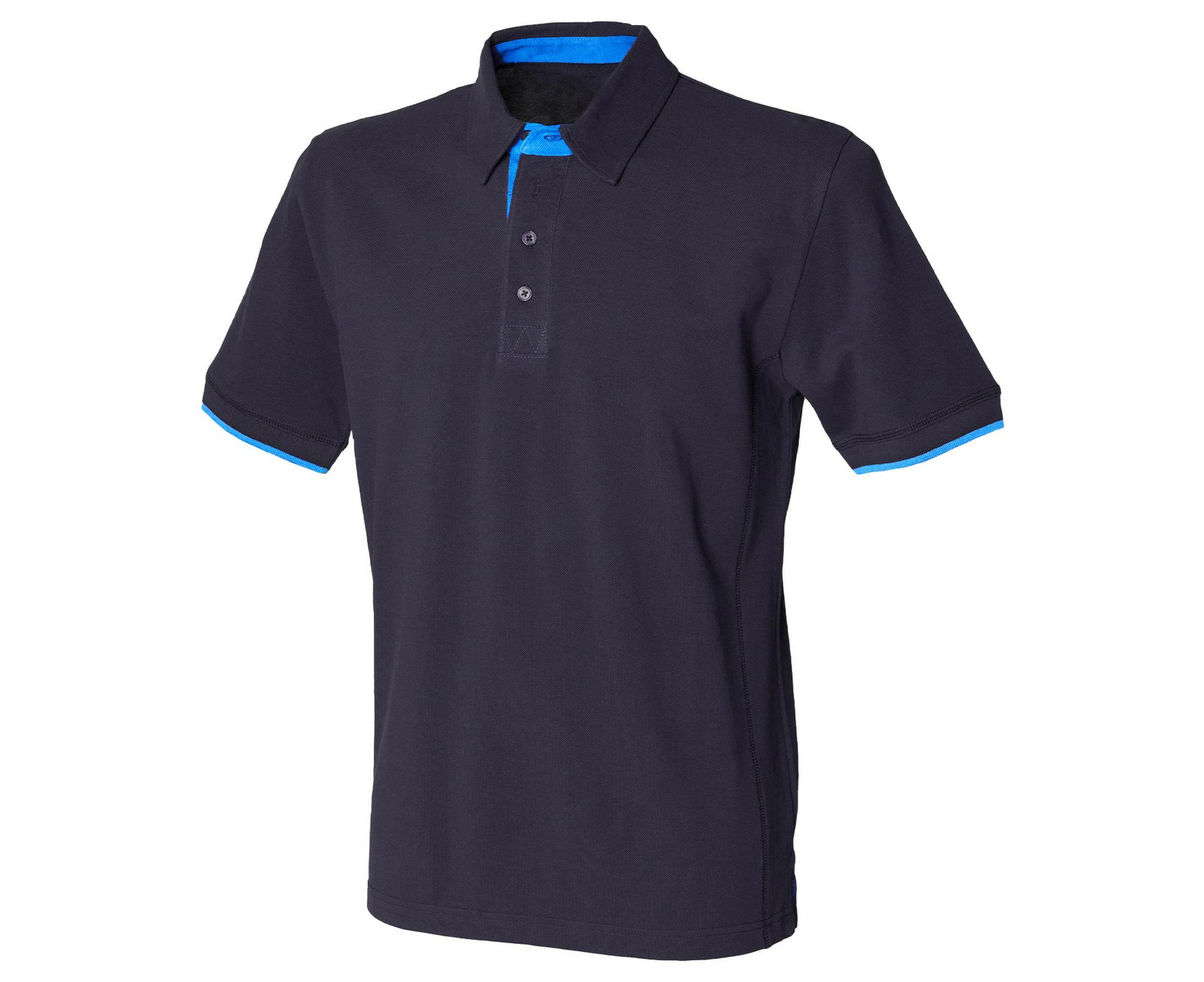 Front Row Mens Contrast Pique Polo Shirt (Navy/Marine Blue) - PC6047