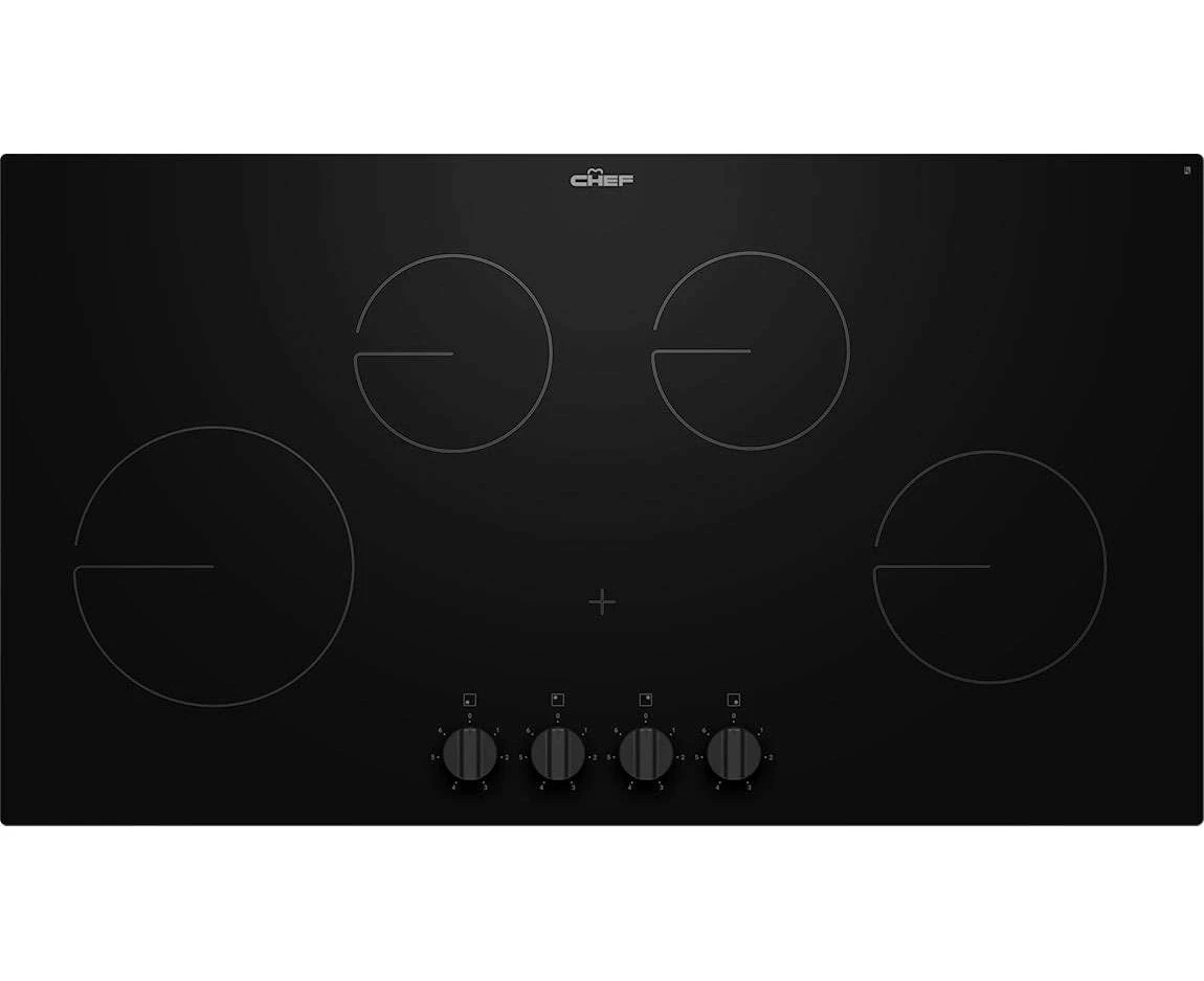 Chef 90cm 4 Zone Black Ceramic Glass Electric Cooktop CHC942BB