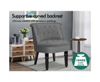 ALFORDSON Wooden Armchair Fabric Grey