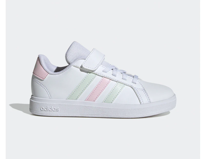 Adidas Kids' Grand Court 2.0 Sneakers - Cloud White/Crystal Jade/Clear Pink