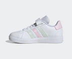 Adidas Kids' Grand Court 2.0 Sneakers - Cloud White/Crystal Jade/Clear Pink