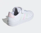 Adidas Kids' Grand Court 2.0 Sneakers - Cloud White/Crystal Jade/Clear Pink