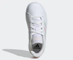 Adidas Youth Grand Court 2.0 Sneakers - White/Crystal Jade/Clear Pink