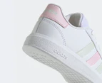 Adidas Youth Grand Court 2.0 Sneakers - White/Crystal Jade/Clear Pink