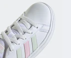 Adidas Youth Grand Court 2.0 Sneakers - White/Crystal Jade/Clear Pink