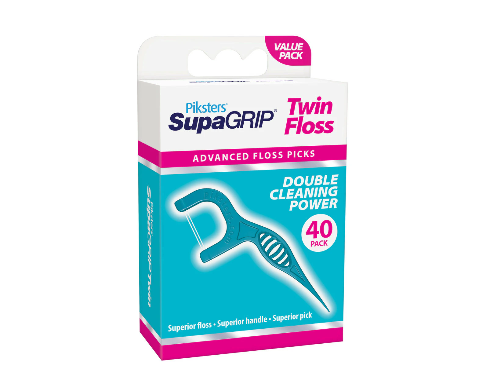 Piksters SupaGRIP Floss Picks Twin 40pk