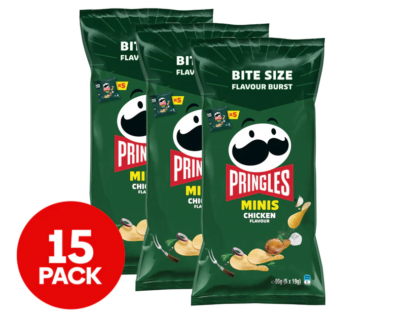 3 x 5pk Pringles Minis Snack Pack Chicken 95g