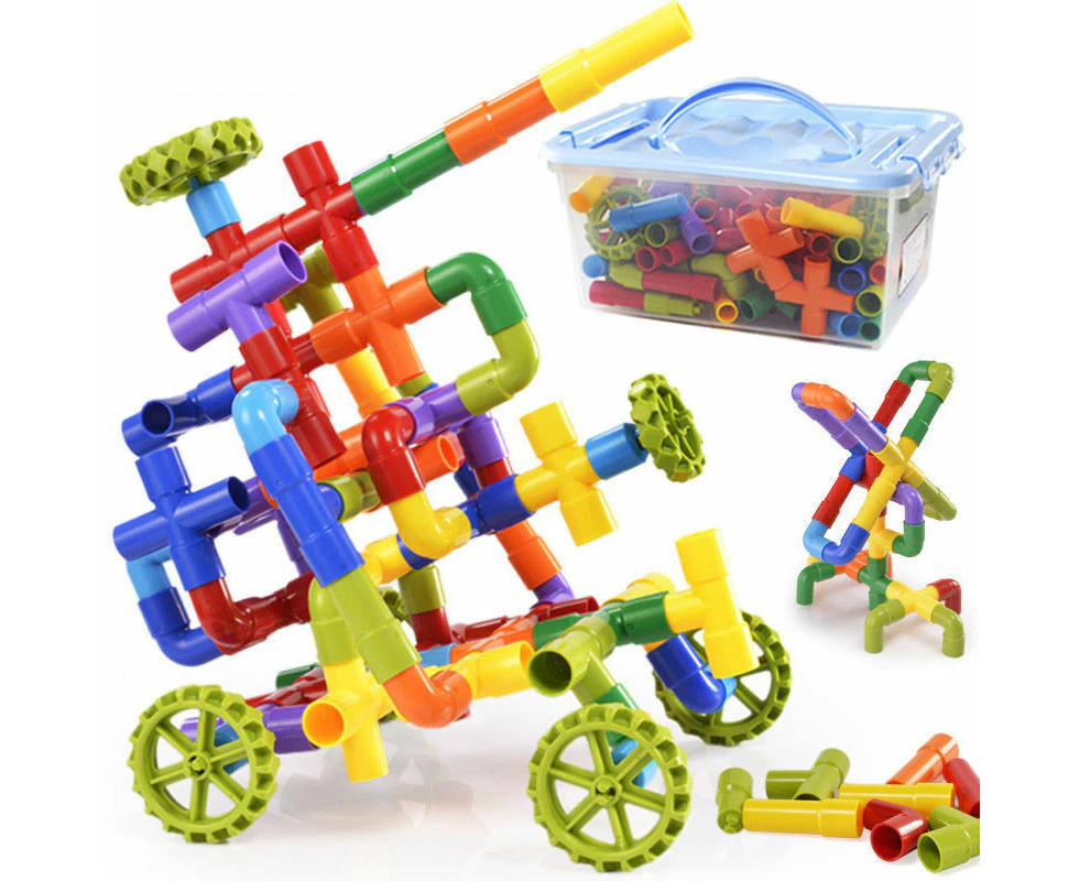 Children's Splicing Water Pipe Building Blocks Assembling Toys Assembling 3-4-6 Years Old 7 Years Old Plastic Assembling Boys' Educational