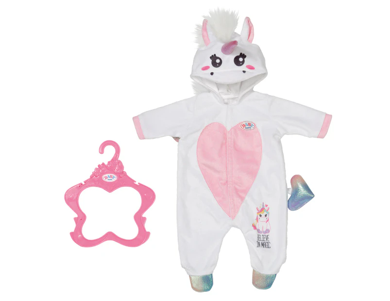 Baby Born Short Sleeve One Piece Unicorn Romper For 43cm Doll Dress Up Kids 3y+