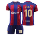 2324 New Barcelona Football Jersey Kit Boys Men's Football Shirt Soccer Jersey Training Set Messi 10