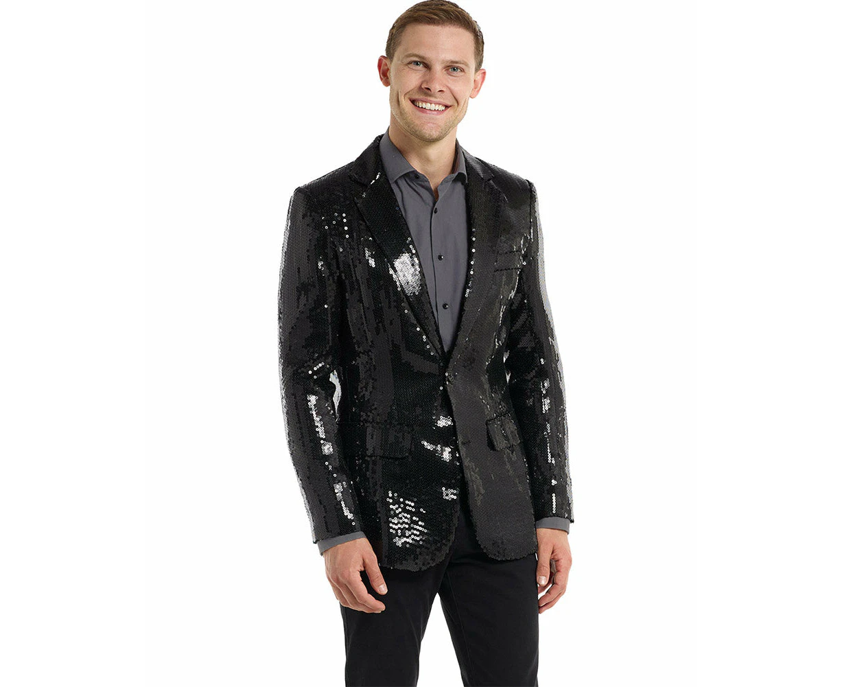 70s Sequins Black Mens Suitmeister Jacket