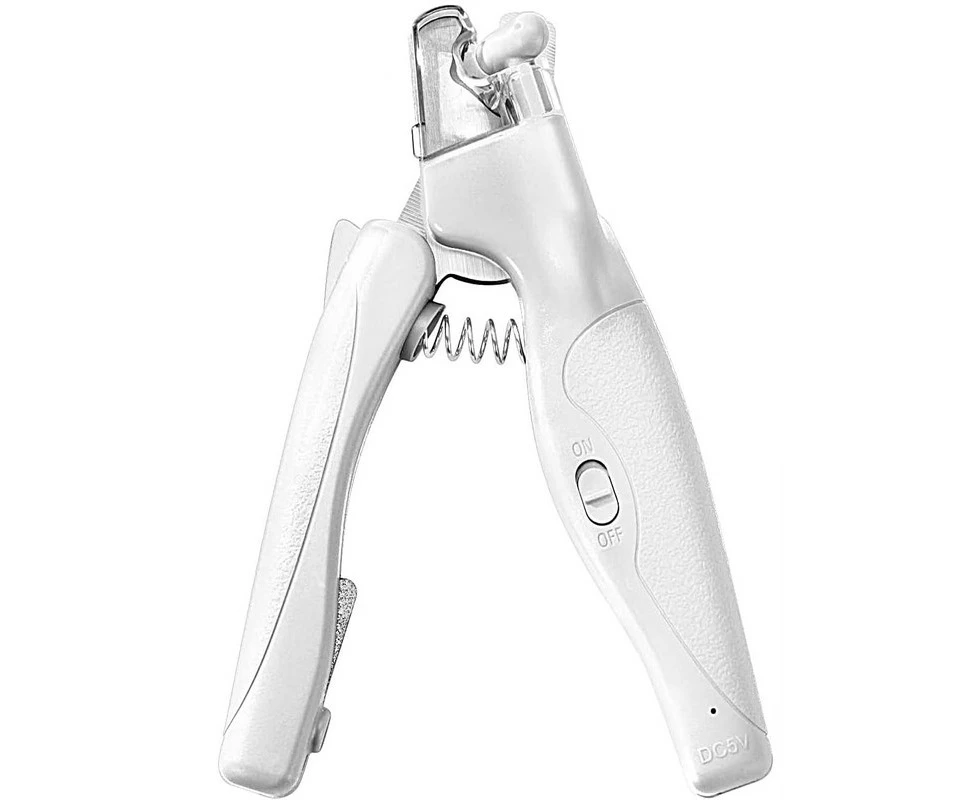 Pet Nail Clippers with LED Light for Cats and Dogs with Fast Sensor Electric Nail Clippers (White)