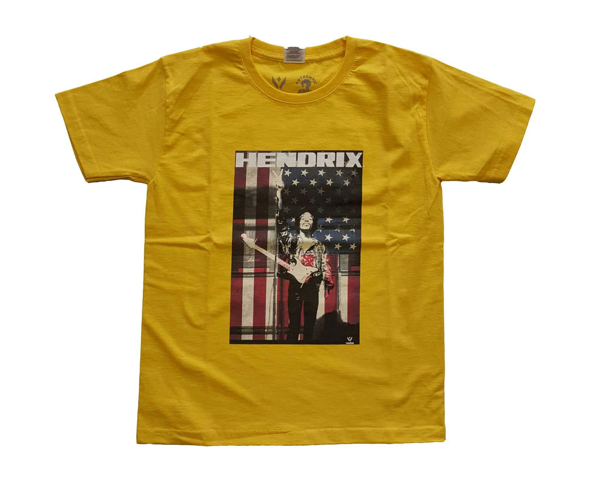 Jimi Hendrix Childrens/Kids Peace Flag Cotton T-Shirt (Yellow) - RO4277