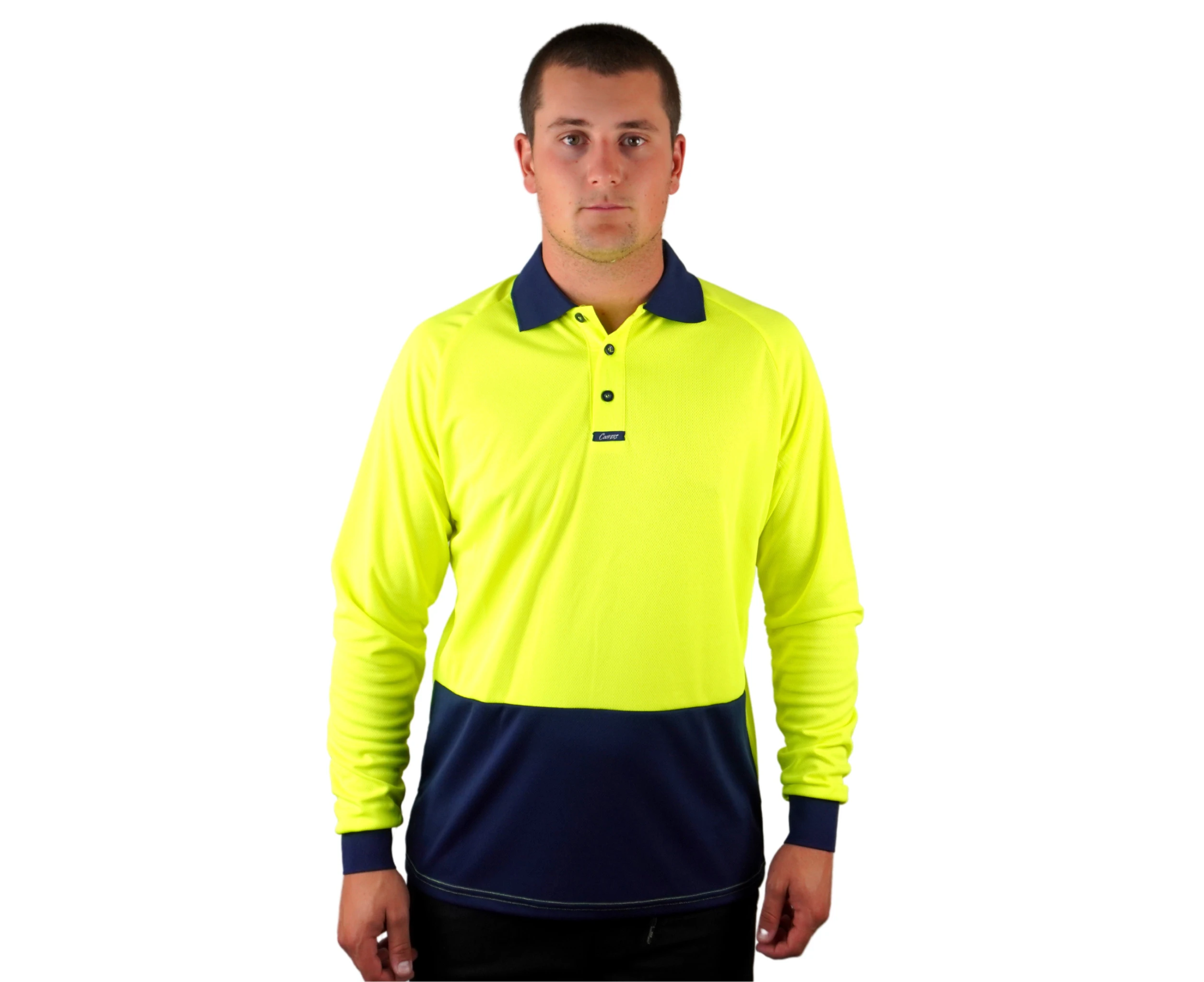 Coopers Elite Polo LS Yellow Navy C502