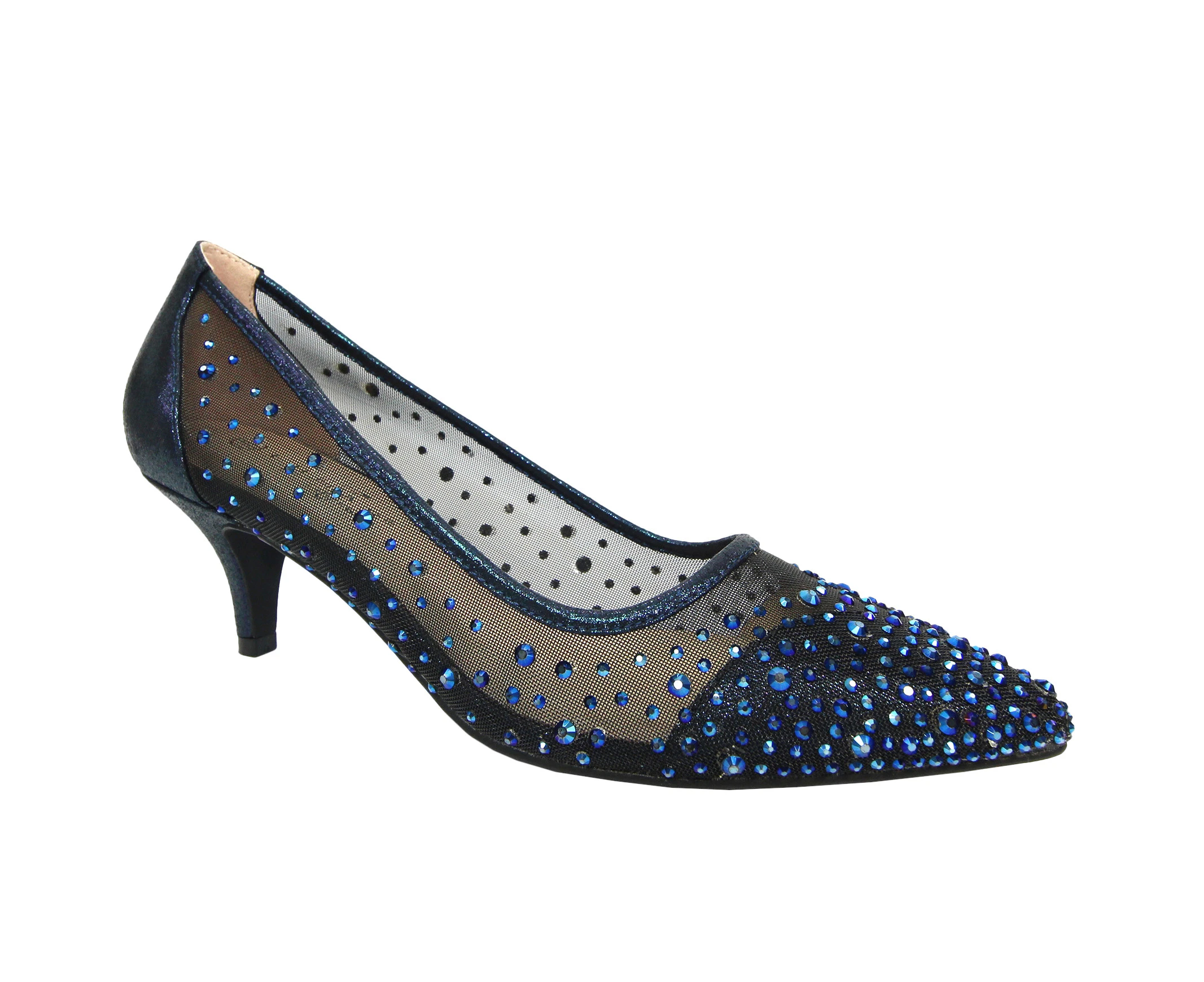 Lunar Womens AlVishwal Faux Gemstone Court Shoes (Navy) - GS420