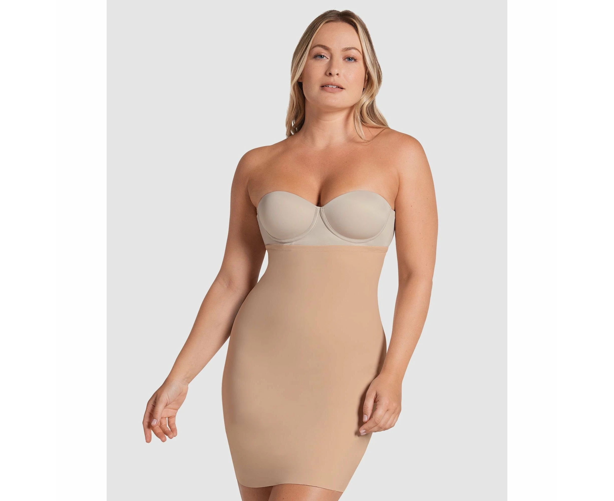 Leonisa Undetectable Skort Shapewear Slip Skirt & Anti Chafe Short - Beige