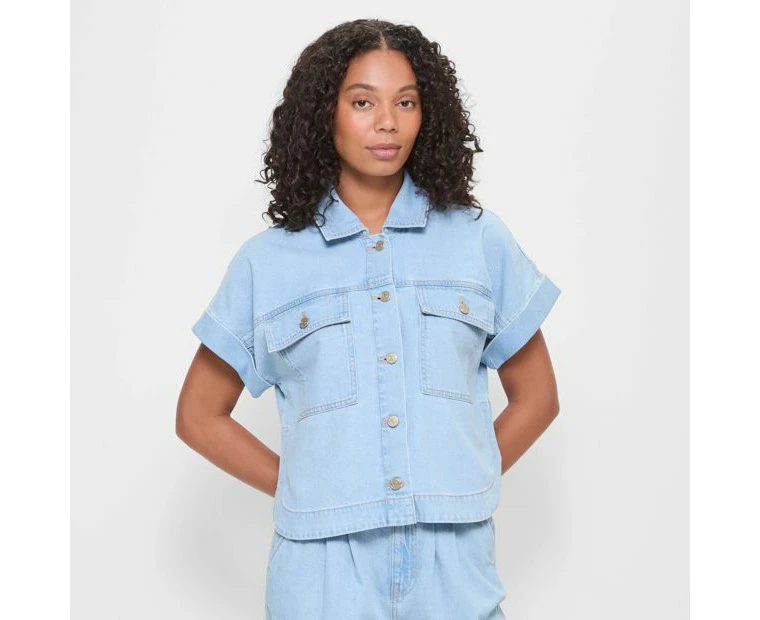 Target Extended Shoulder Denim Shacket