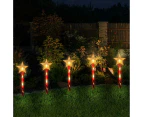 Solar Christmas Light Pile, 5-Pack Waterproof Landscape Christmas Lights - Stars - Warm Light