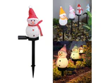 Solar snowman floor lamp, Christmas, LED garden light - red