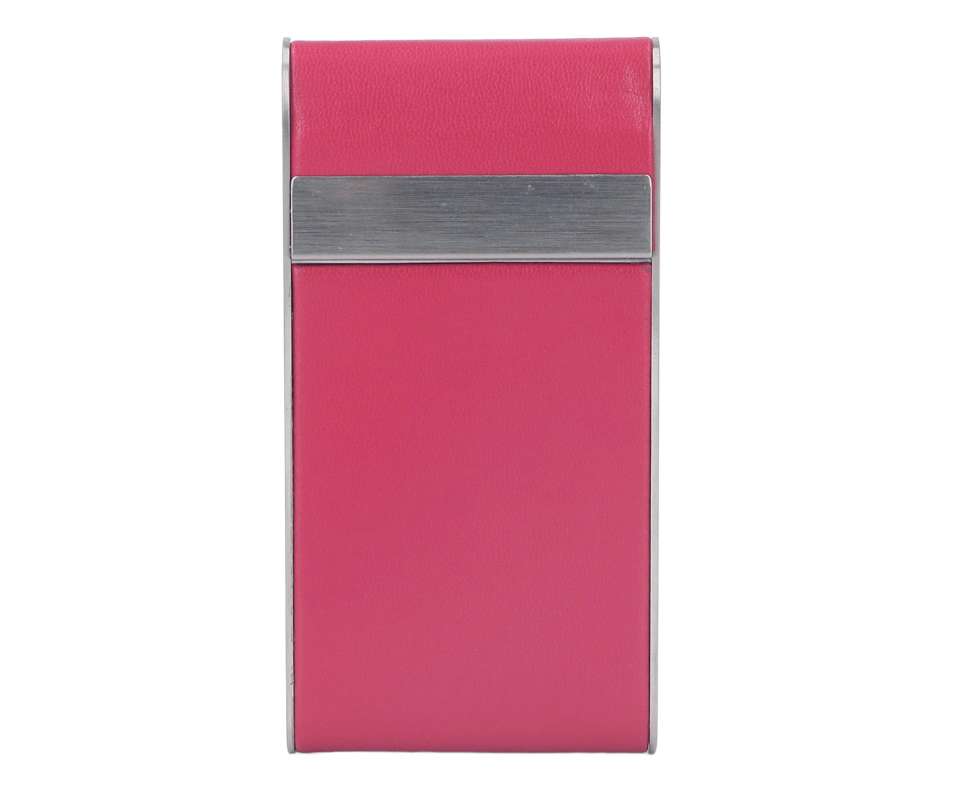 Stainless Steel Cigarette Case Holds 20 Count Slim Cigarettes Magnetic Flip Cover Cigarette Holder Case for Men Women Rose Red