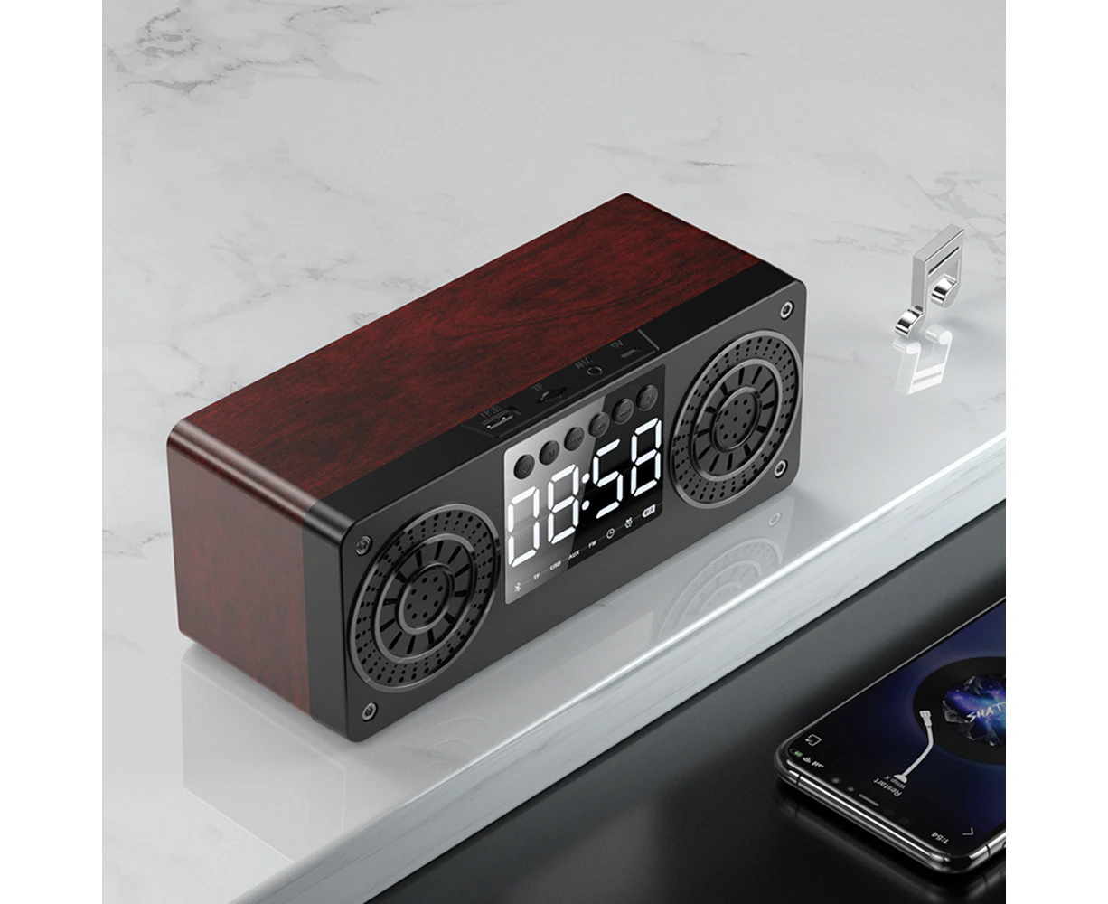 HOMCOMY A10 Portable Bluetooth 5.0 Speaker Alarm Clock Radio Wireless Speakers Support TF Card U Disk AUX IN FM Radio for Smart Phone Tablet PC