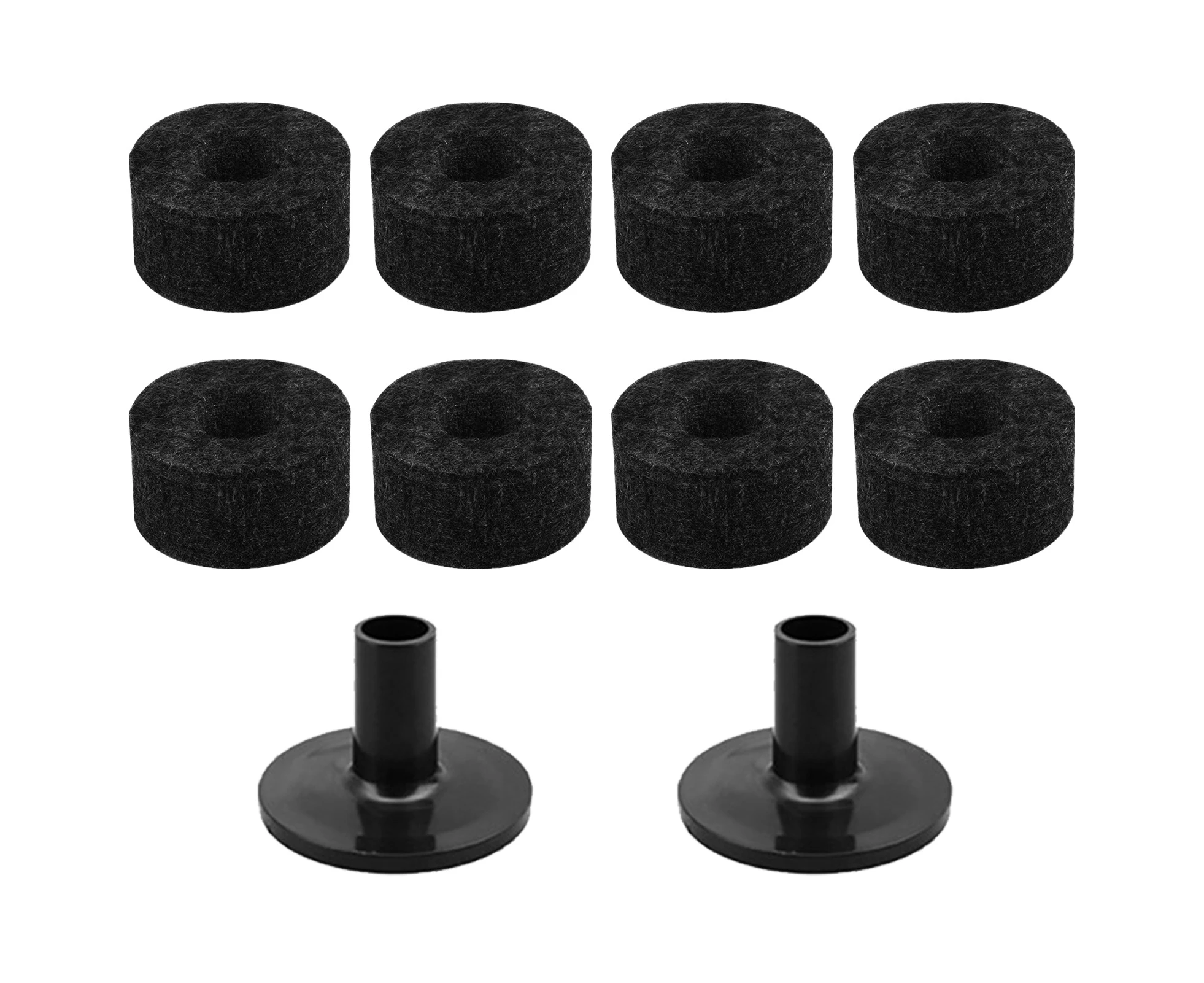 1 Set Cymbal Felt Pad Anti-Slip Reduce Scratch Compact Drum Felt Pad Washers Sound Gasket Set for Instrument - Black