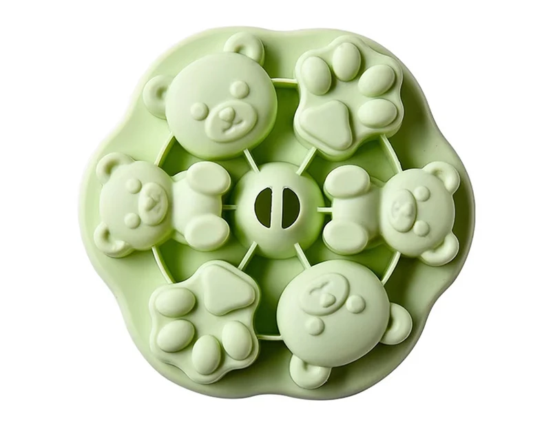 Silicone Cake Mold Steamed Pastry Mold Cartoon Chocolate Mold Baby Auxiliary Food Tools With Lid Cake Decoration Resin green