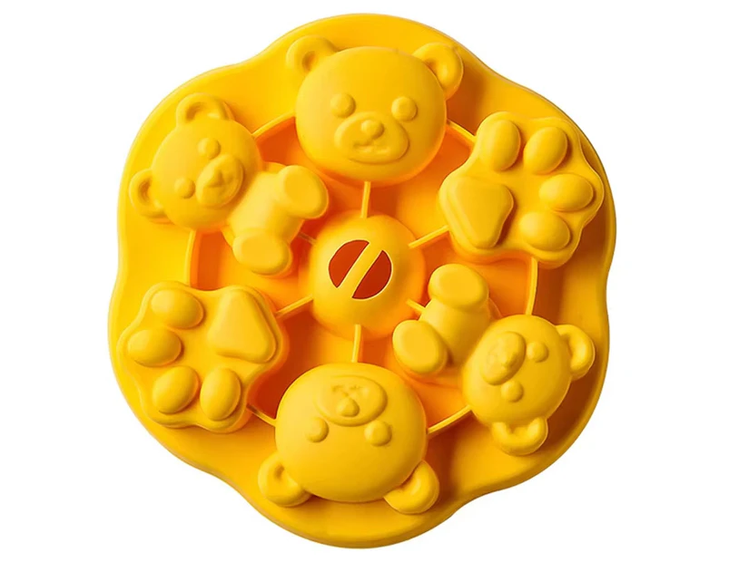 Silicone Cake Mold Steamed Pastry Mold Cartoon Chocolate Mold Baby Auxiliary Food Tools With Lid Cake Decoration Resin yellow