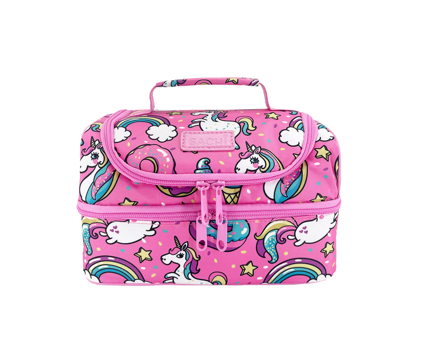 Sachi Insulated Double Decker Lunch Bag Tote Storage  Style 235 - Unicorn