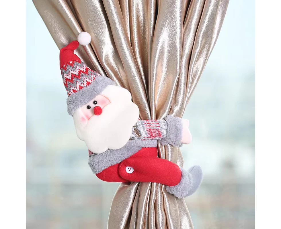 Christmas Curtain Holder Merry Christmas Decorations for Home Ornaments New Year Santa Claus Xmas Curtain Buckle Tieback A