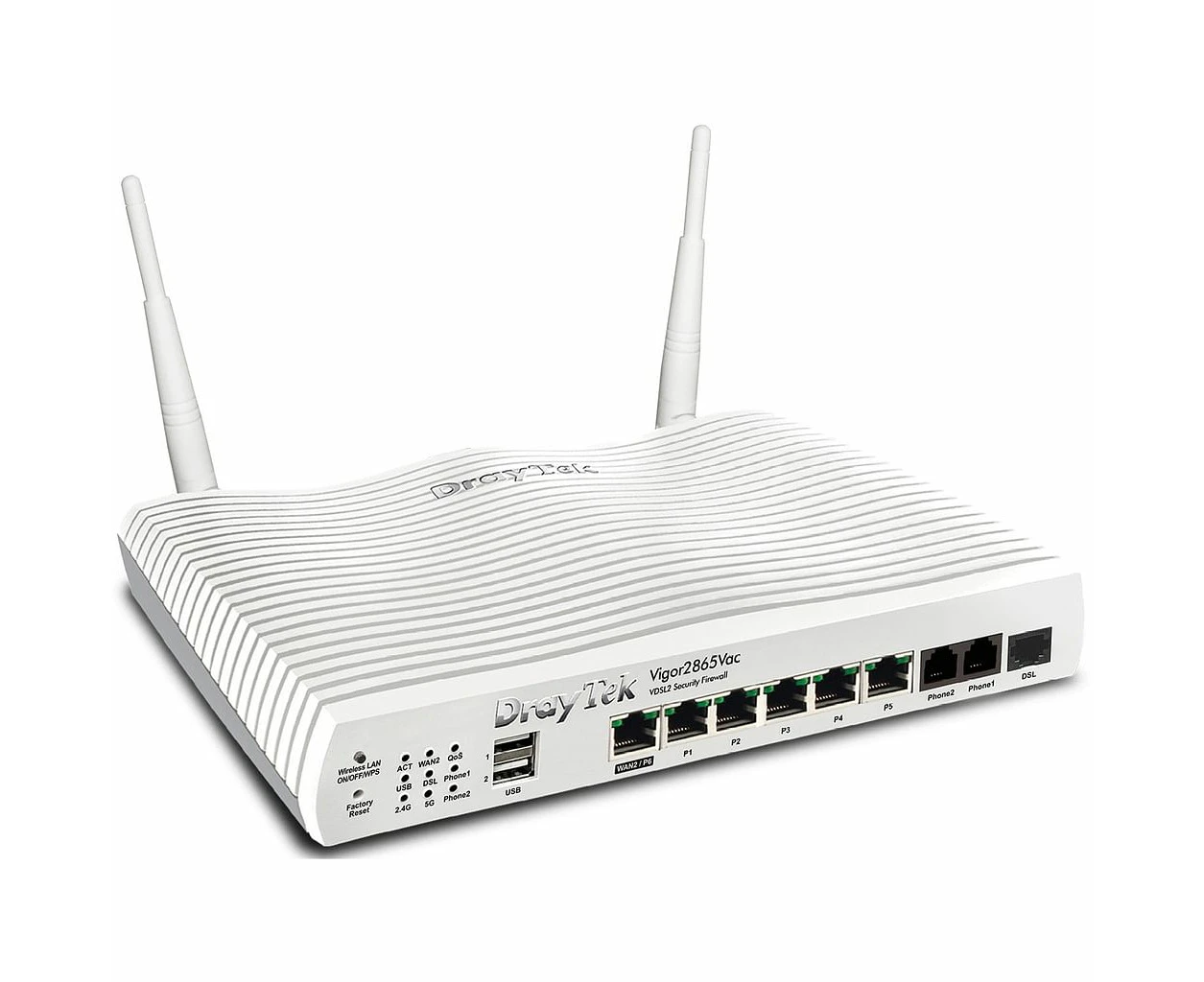 DrayTek DV2865Vac - Multi WAN Router with VDSL2 35b/ADSL2+, 1 x GbE WAN/LAN, and 3G/4G USB WAN port for Load Balancing and Fail-over,802.11ac (AC1300) W...