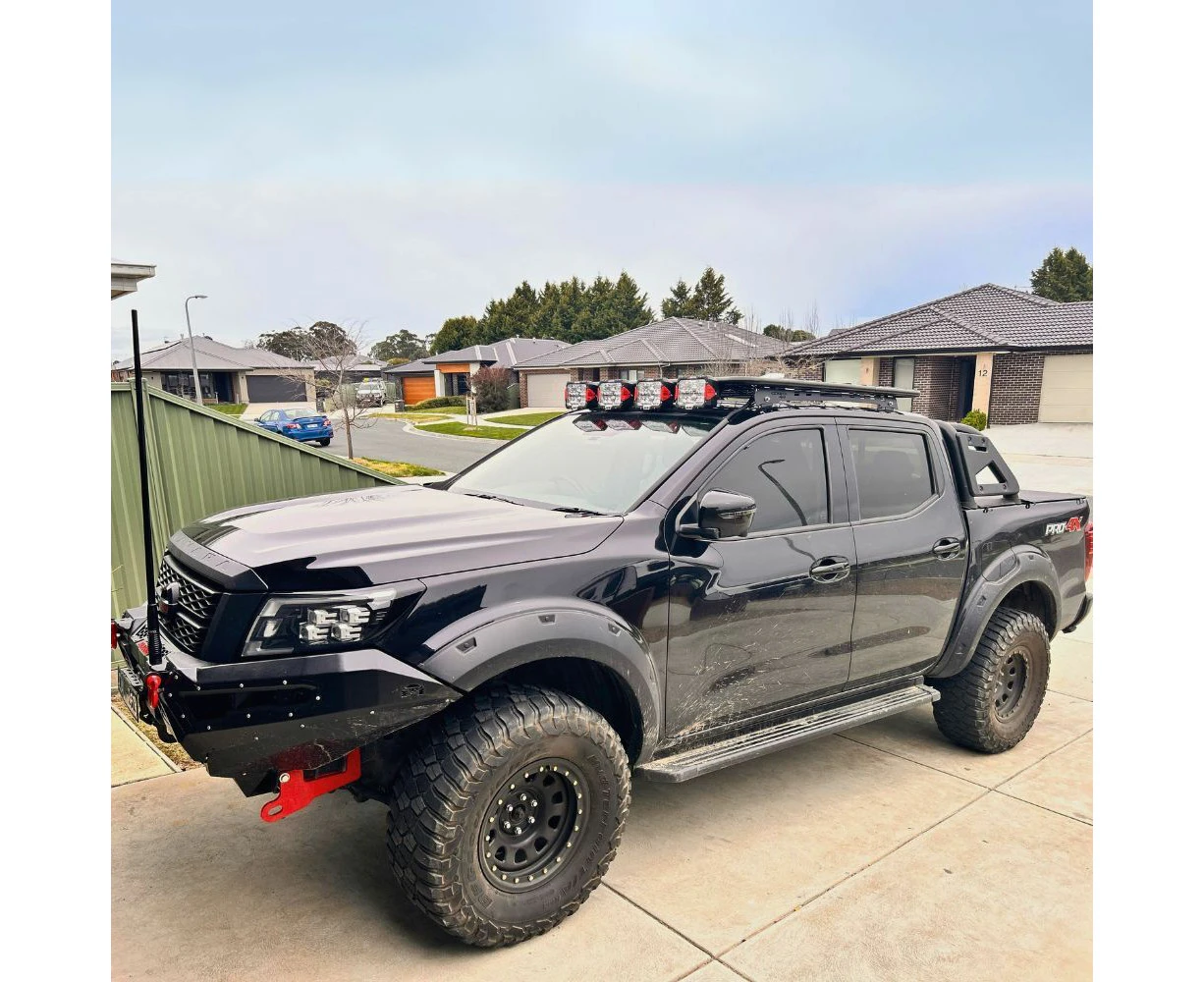 Premium Pocket Style Fender Flares suits Nissan Navara NP300 2021 Matte Black Slim line Smooth