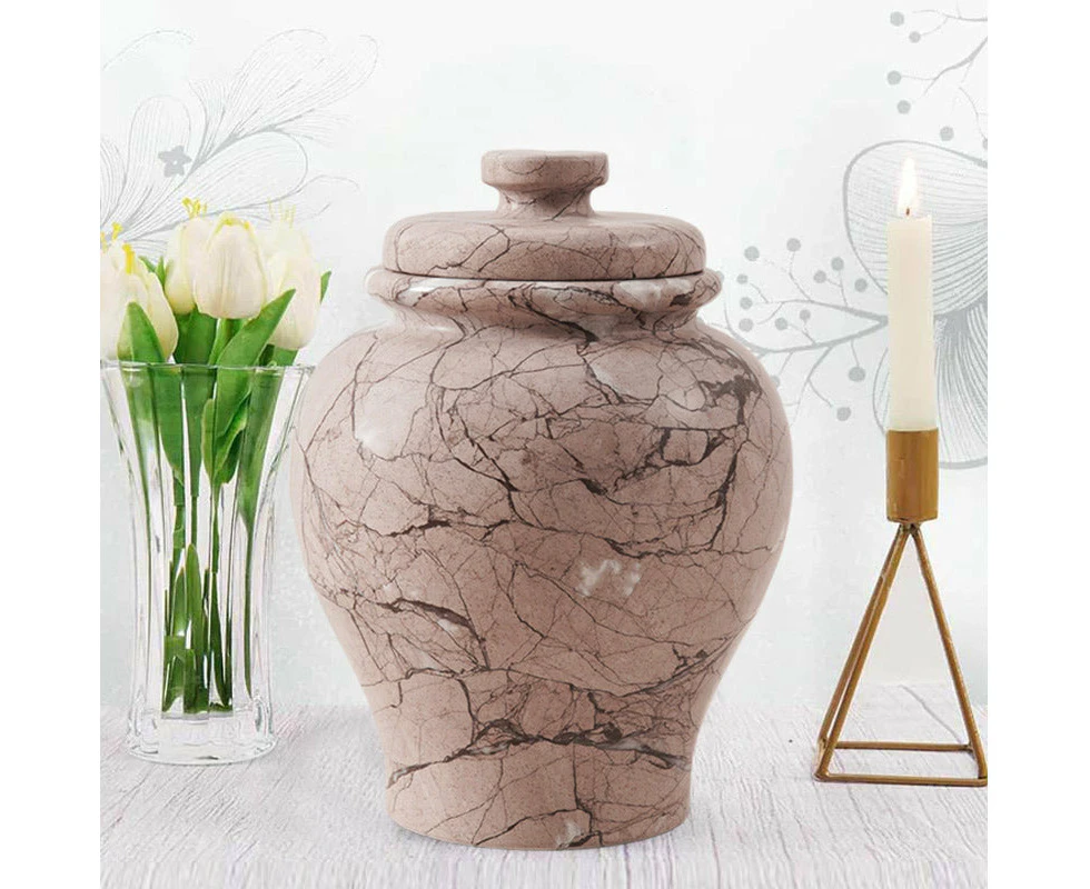 Marble Urn 25 CM Handmade Perfect Memorials Cremation Urns for Human Or Dog Ashes - Urns for Ashes Adult Female - Black