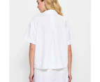 Target European Linen Utility Cropped Shirt