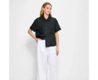 Target European Linen Utility Cropped Shirt