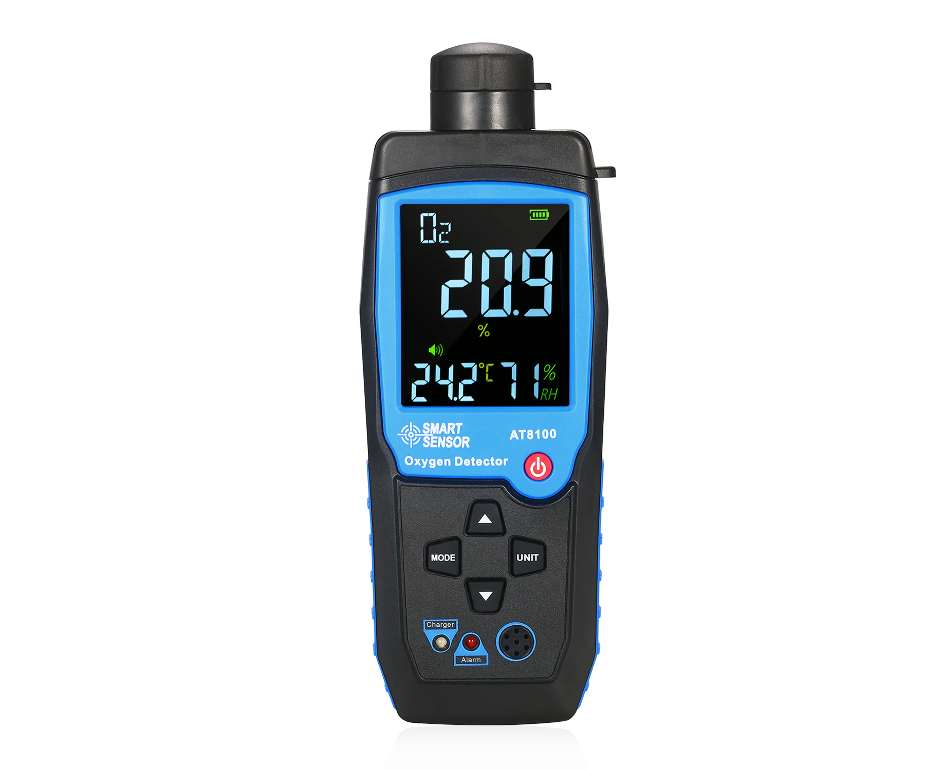 Handheld Digital Oxygen Detector USB Rechargeable Automotive O2 Sensor Tester Monitor LCD Display Adjustable Alarm Auto Power Off Oxygen Meter