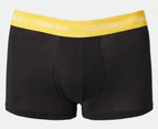 Calvin Klein Men's Cotton Stretch Low Rise Trunks 3-Pack - Charcoal Heather/Yellow/Green