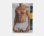 Calvin Klein Men's Cotton Stretch Low Rise Trunks 3-Pack - Charcoal Heather/Yellow/Green