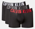 Calvin Klein Men's Intense Power Microfibre Trunks 3-Pack - Black/Grey Sky/Pompeian Red