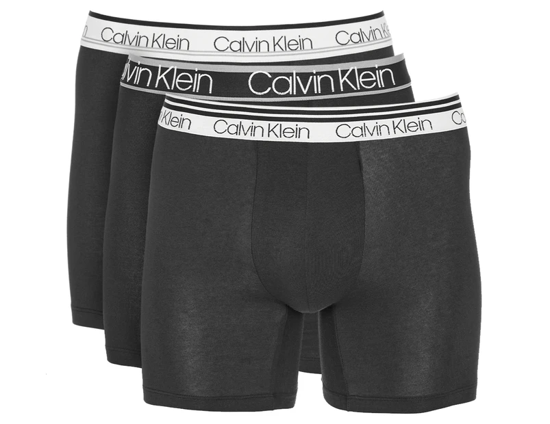 Calvin Klein Men's Variety Waistband Cotton Stretch Boxer Briefs 3-Pack - Black