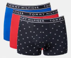 Tommy Hilfiger Men's Cotton Stretch Trunks 3-Pack - Sea Blue/Red/Navy